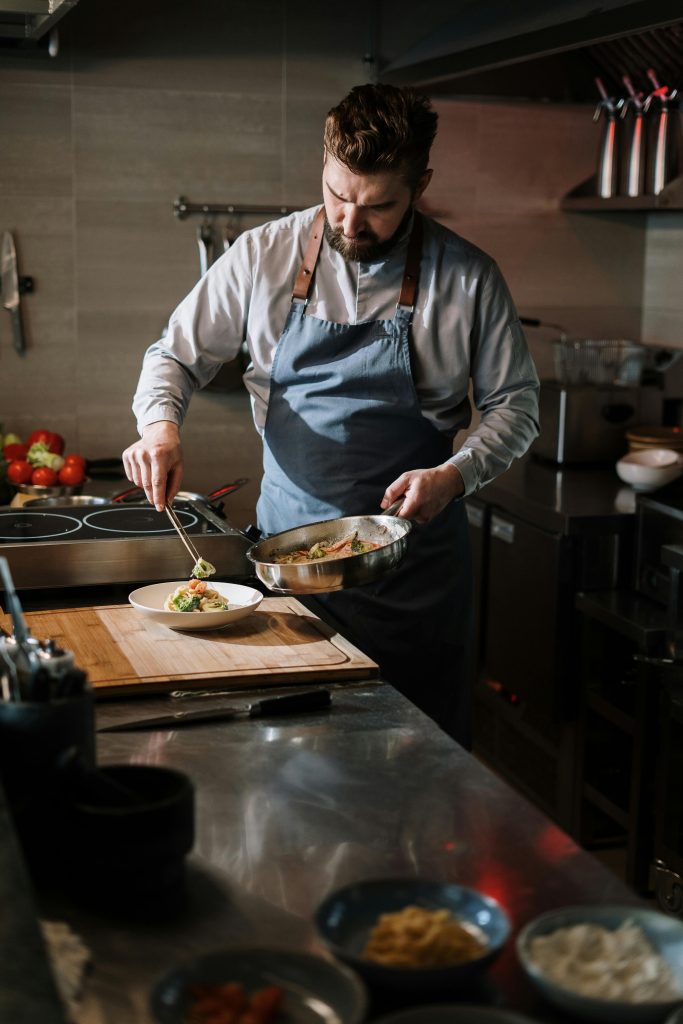 chalet chef preparing food